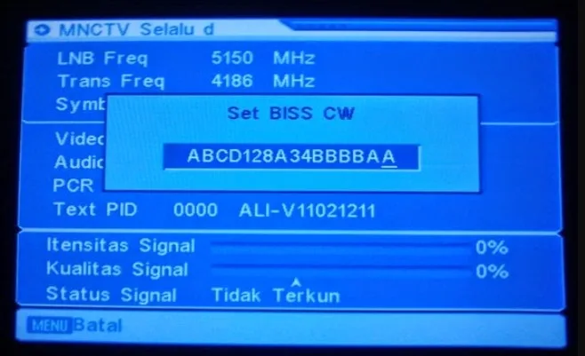 Cara Memasukan Biss Key Nex Parabola