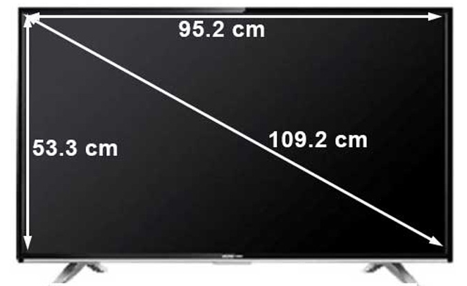 Ukuran TV 43 Inch Berapa Cm Berikut Ini Penjelasannya
