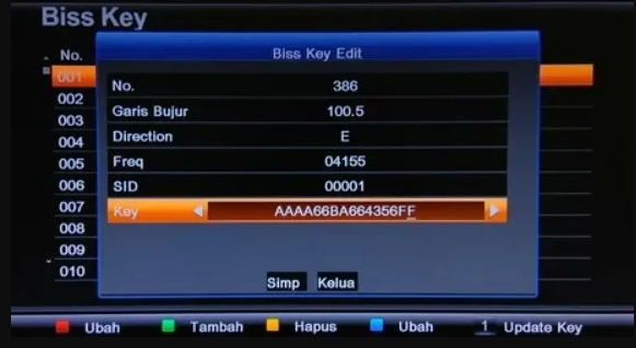 Cara Memasukkan Biss Key K Vision