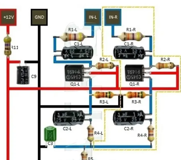 Skema Power Ampli Mini IC 4558 3 Volt Paling Lengkap Bengkeltv.id