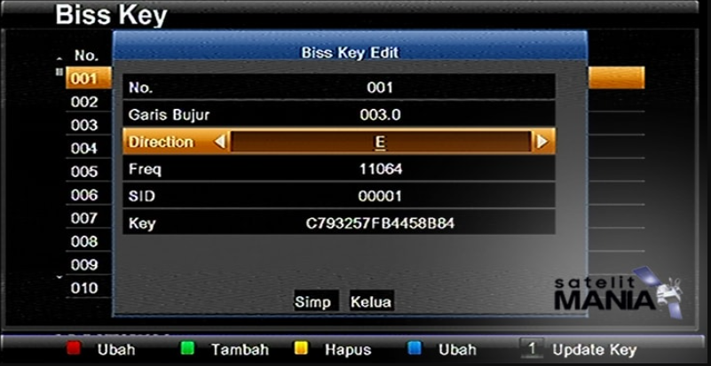 Cara Memasukan Biss Key Receiver K Vision
